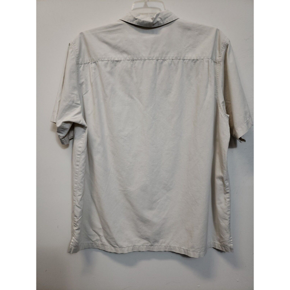 Columbia River Lodge Button Front Fish Shirt Beige Mens Size XL Cotton - Picture 2 of 6